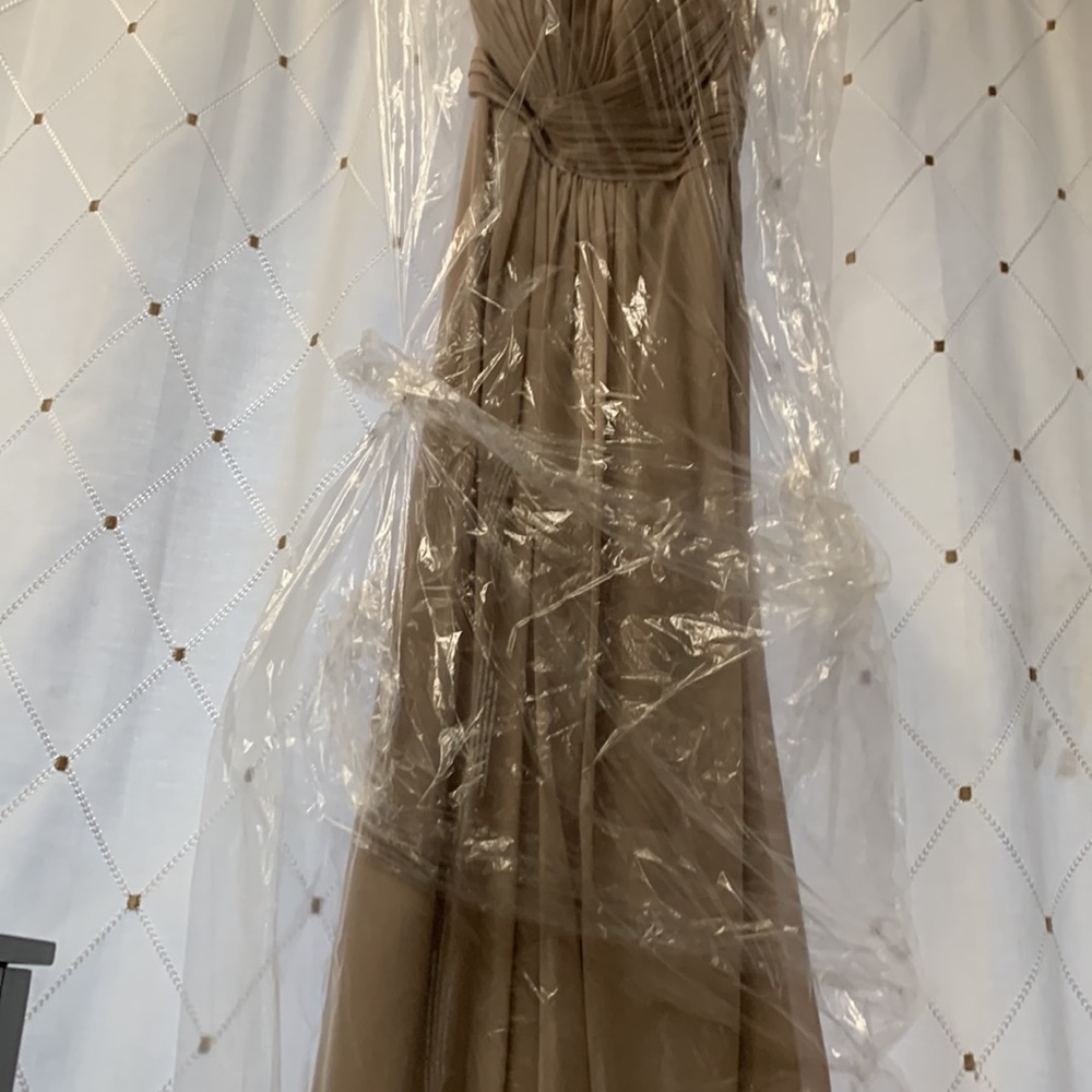 David’s Bridal Strapless Chiffon Dress with Pleated Bodice- Dry Cleaned - Picture 8 of 10